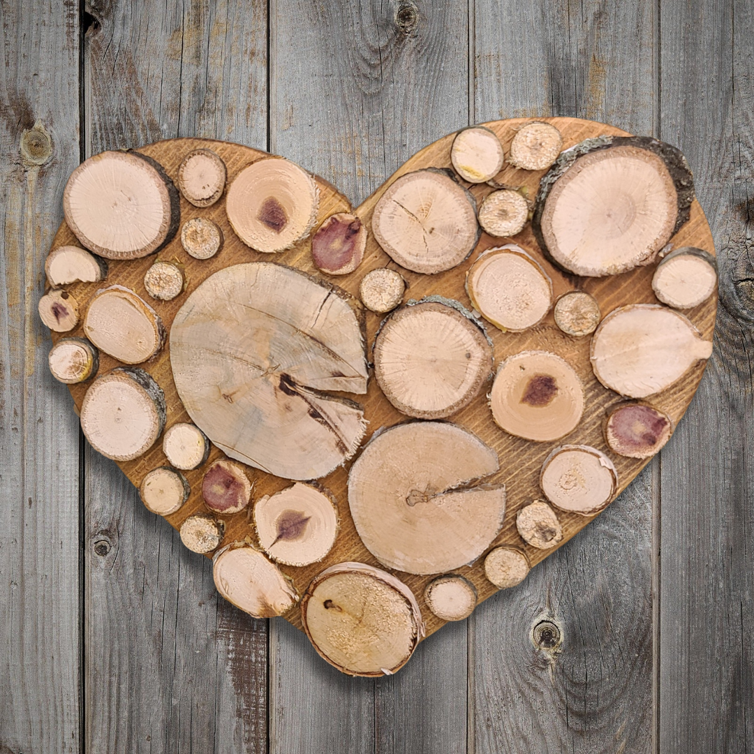 Wood Rounds Heart Wall Hanger